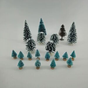 Vintage Lemax Lot Of 20‎ Various Mini Decorative Christmas Village Trees